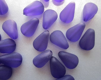 Purple Teardrop Acrylic Beads 15mm 12 Beads