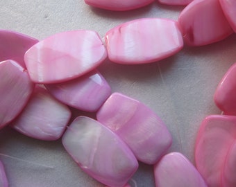 Pink Mother of Pearl Shell Beads 30-31mm 8 Beads