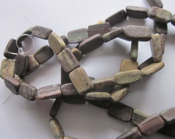 Brown Marble Rectangle Beads 12-17mm 12 Beads