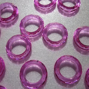 Contas de acrílico Fuschia Donut 19,5 mm 12 contas