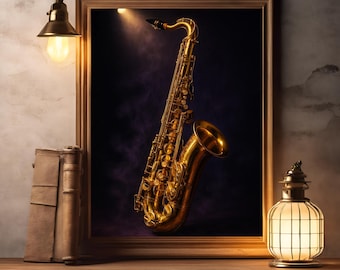 Jazz Saxophone Wall Art | Retro Music Poster | Vintage Jazz Print for Musicians & Lovers