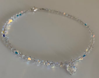 Swarovski Crystal Anklet,  Swarovski Wedding Anklets, Crystal Anklets, Heart Anklet