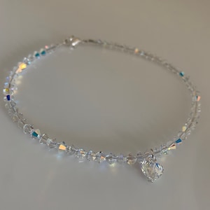 Swarovski Crystal Anklet, Swarovski Wedding Anklets, Crystal Anklets, Heart Anklet image 1