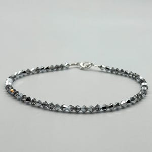 Silver Anklet, Crystal Anklet, Silver Crystal Anklet, Austrian Crystal Anklet, Silver Bracelet, Silver Crystal Bracelet