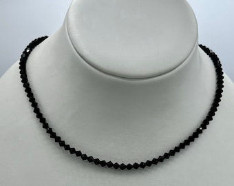 Black Choker Necklace, Black Crystal Choker, Swarovski Crystal Choker, Black Choker Necklace