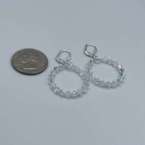 Crystal Hoops, Small Crystal Hoops, Crystal Lever Back Earrings, Wedding Earrings, Crystal Earrings image 4