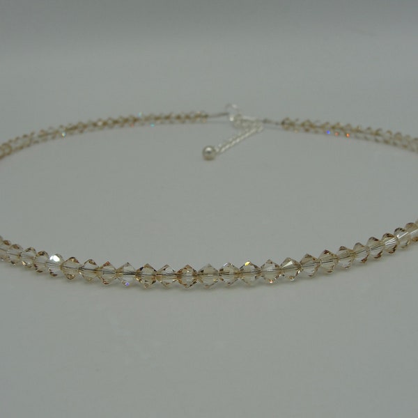 Champagne Swarovski Crystal Choker Necklace,  Crystal Chokers, Wedding Necklaces, Swarovski Chokers