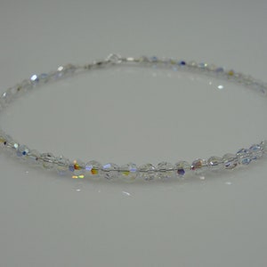 Swarovski Crystal Anklet, Wedding Anklet, Swarovski Aurora Borealis Anklet