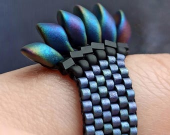 Tutorial en PDF - Anillo de escamas de dragón con cuentas