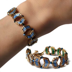 PDF tutorial - Beaded Reversible Blue-Green Bracelet