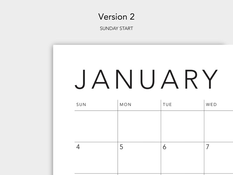 2026 Monthly Calendar PRINTABLE 2026 Monthly Planner Landscape 2026 ...