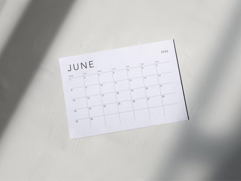2026 Calendar 2026 Monthly Planner Landscape Elegant Monthly Calendar ...