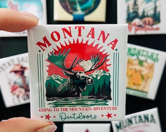 Montana Outdoor Adventure Magnet | Camping Outdoors Souvenir