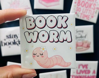 Book Worm Magnet | Bookish Gift |