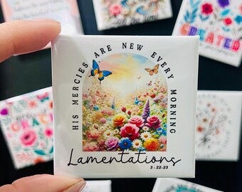 His Mercies Christian Fridge Magnet | Inspirational Scripture Decor