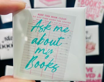 Ask Me About My Books Magnet | Bookish Gift