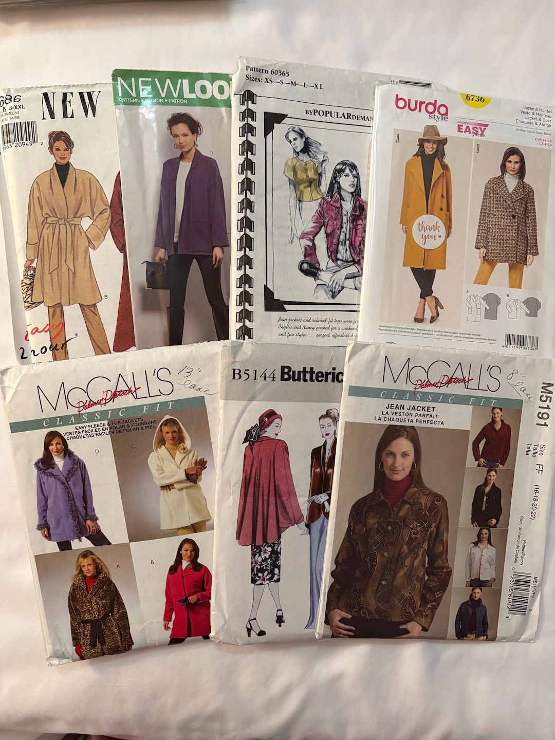 Misses Jacket and Coat Paper Sewing Patterns: Burda, Butterick, Mccall ...