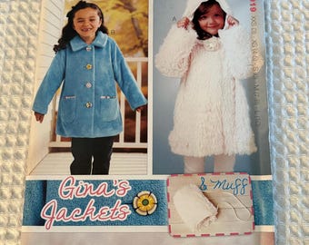 Kwik Sew Sewing Pattern: Gina’s Jackets and Muff - Girls’ Sizes XXS-L - UNCUT