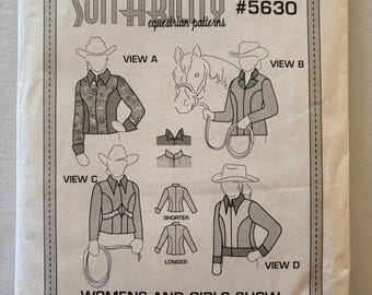 SuitAbility Equestrian Show Jackets Sewing Pattern 5630 (Uncut) Womens Girls Sizes