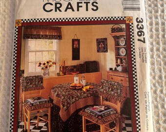 McCall's Crafts Sewing Pattern 3367: Home Decor - Gather Around the Table Accessories- Table, Apron, Appliance Covers- UNCUT