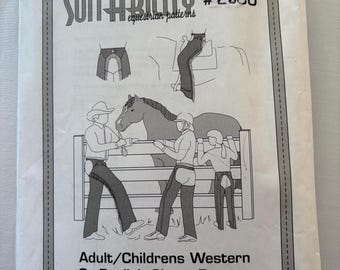 Equestrian Chaps Sewing Pattern 2600: Adult/Children Western English (Uncut, Thigh Sizes 13-27)