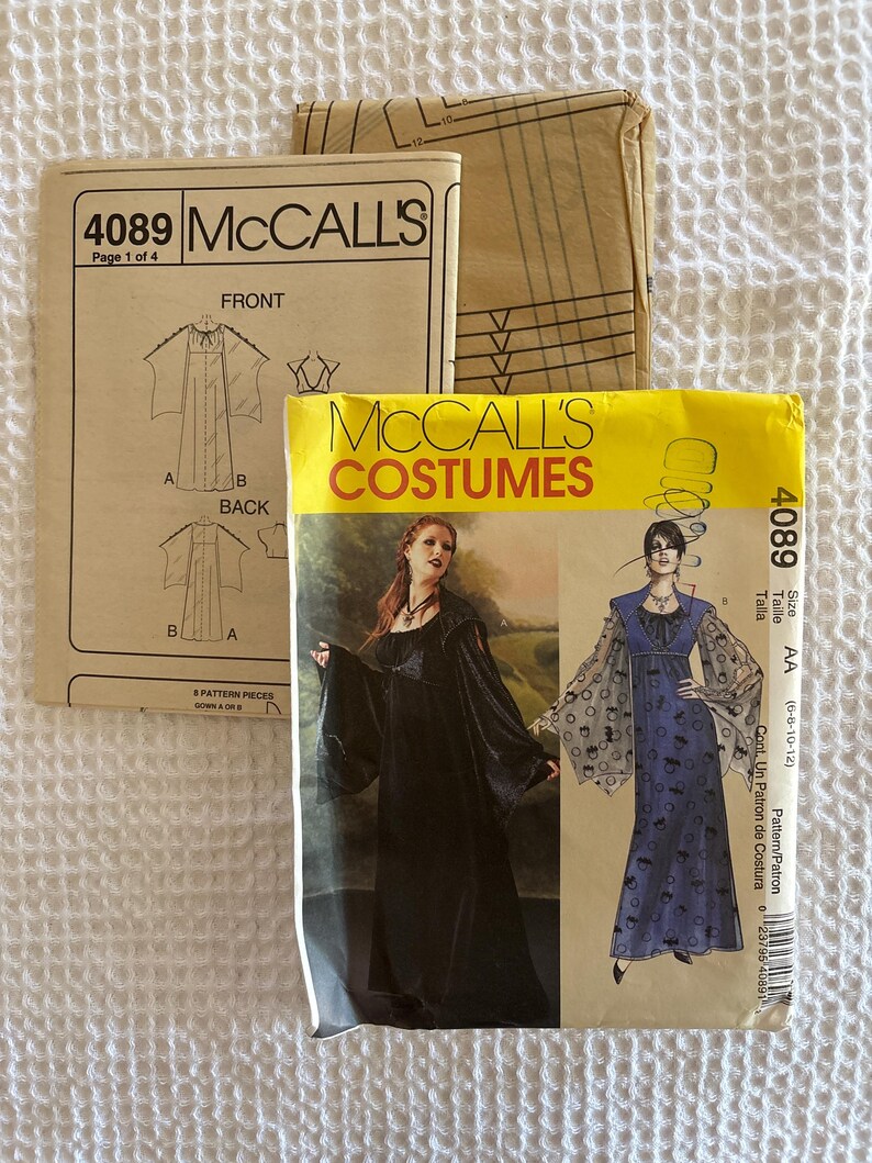 Gothic Gown Paper Sewing Pattern - Mccall's #4089 - Misses AA 6-12 ...