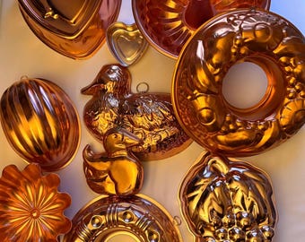 Vintage Coppertone or Aluminum Jello Molds/Wall Decor ~ Various Sizes & Shapes ~ Choice