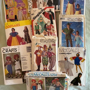 Costume Sewing Patterns ~  Star Wars-Pirate-Animals-Tinkerbell-Snow White-Dorothy-Tin Man-Storybook-Clown-Santa- and More UNCUT - Choice