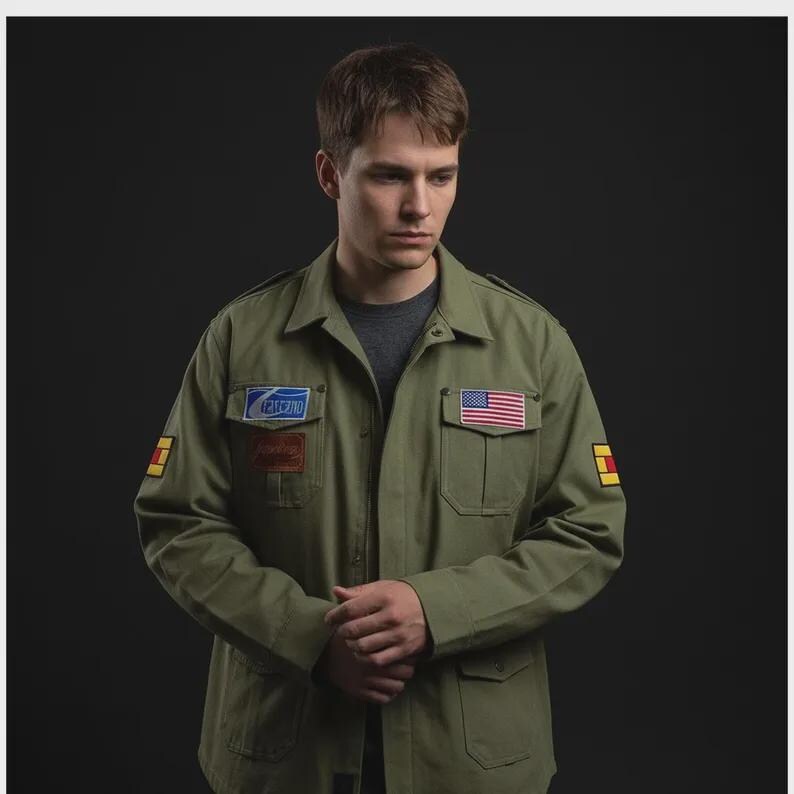 Cosplay James Sunderland M 65 Jacket Handmade Army Green Denim cosplay-james-sunderland-m-65-jacket-handmade-army-green-denim