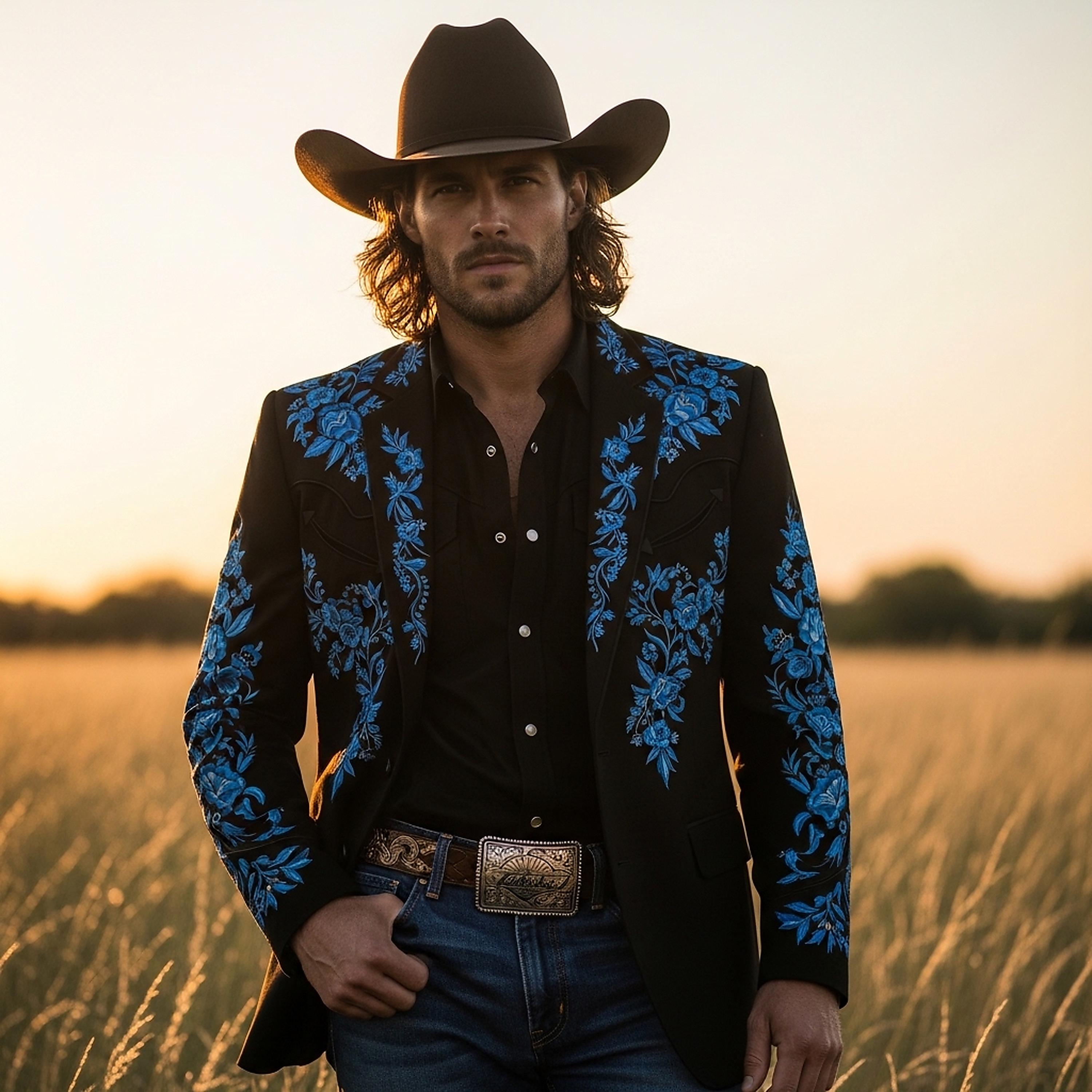 Blue Western Blazer - Etsy