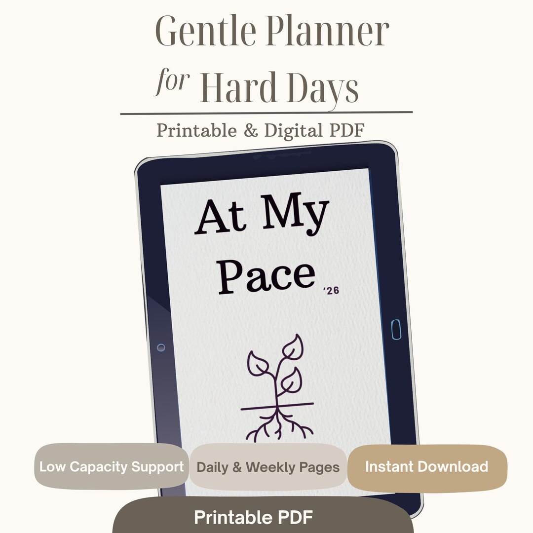 Gentle Self Care Planner Printable PDF | Low Capactity & Hard Day ...