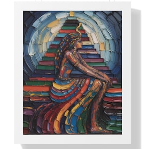 Digital Oil Painting of Inanna&#39;s Pride at Ziggurat Temple: Sumerian Gods Printable