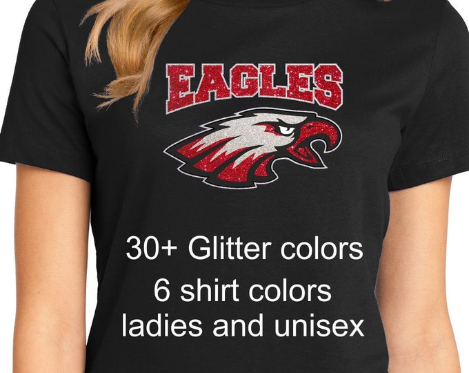 Women's Glitter Bling Eagles shirt Etsy