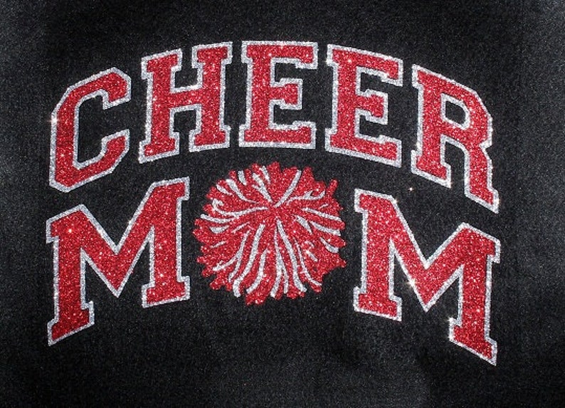 Women's Glitter Cheer Mom Jersey Etsy