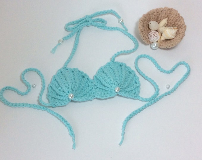 CROCHET PATTERN, PDF Pattern, Seashell Mermaid Top Pattern, Newborn