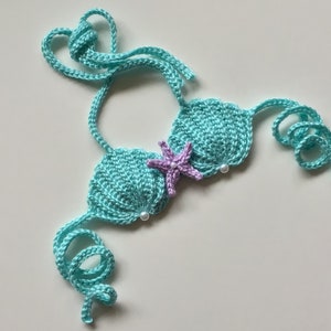 Crochet seashell bikini top,5 sizes shell bikini top,mermaid costume crochet top,seashell baby bra,Disney mermaid,cake smash party tutu top