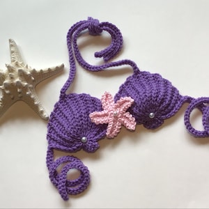 CHILD SIZE,toddler 3-6 yrs,carribean crochet seashell mermaid top,shell bikini mermaid costume,beach top,cake smash,tutu top,Disney mermaid