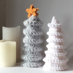 CROCHET Christmas Tree PATTERN PDF,No sew, Bulky yarn,forest of trees, tabletop Christmas tree decor,only 2 ends to tuck in