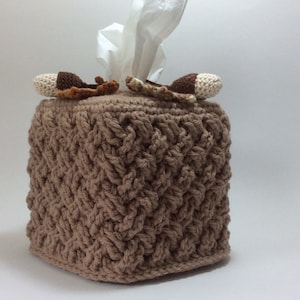 CROCHET PATTERN, PDF Celtic Weave tissue box cover,No Sew,tissue box pattern,tissue basket weave,only 2 ends, crochet in the round