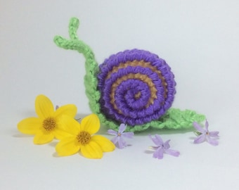 CROCHET PATTERN snail,PDF pattern,amigurumi snail pattern,miniature snail pattern,garden slug,, mollusca, rose