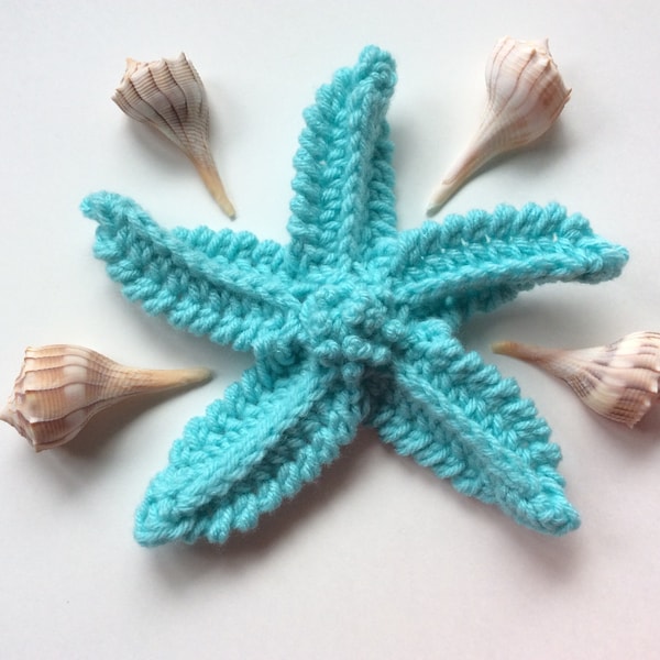 CROCHET PATTERN Textured Starfish,PDF,seashell,Starfish ornament,Christmas poinsettia,seaside garland.sea motif,ocean shell