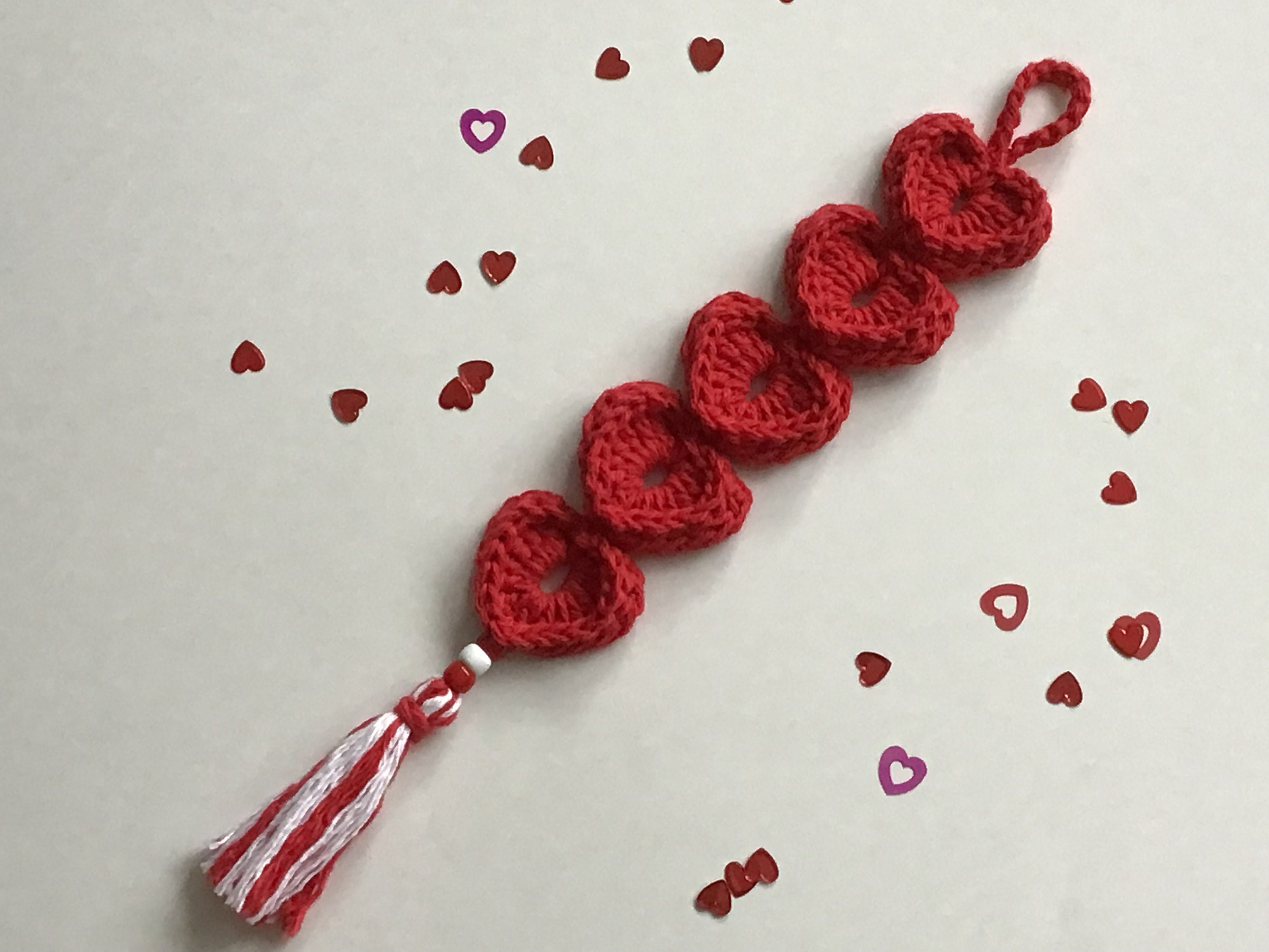 How to make a Beautiful Crochet Heart Bracelet for Valentines Day - YouTube