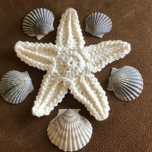 Étoile de mer modèle PDF au crochet, seulement 2 extrémités pour rentrer, guirlande d'étoiles de mer en bord de mer, motif mer, étoile de mer océan, ornement d'arbre de Noël