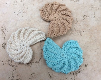 CROCHET seashell PATTERN, NO sew coaster seashell, textured seashell , seashell applique pattern,seashell necklace pattern