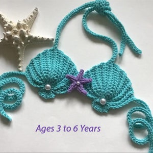 CHILD SIZE,toddler 3-6yrs crochet seashell mermaid top,shell bikini top,mermaid costume,beach top,cake smash,tutu top,Disney mermaid