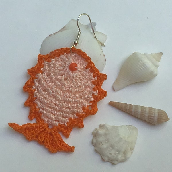 CROCHET fish earrings PATTERN PDF,No Sew,summer pufferfish jewelry earrings,tropical fish earrings,mermaid earrings,summer beach party
