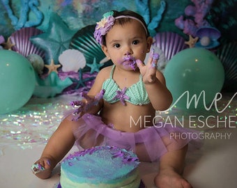 Crochet seashell mermaid top,shell bikini costume,sea shell crochet baby mermaid bikini,bra,tutu top photo shoot,Hawaiian