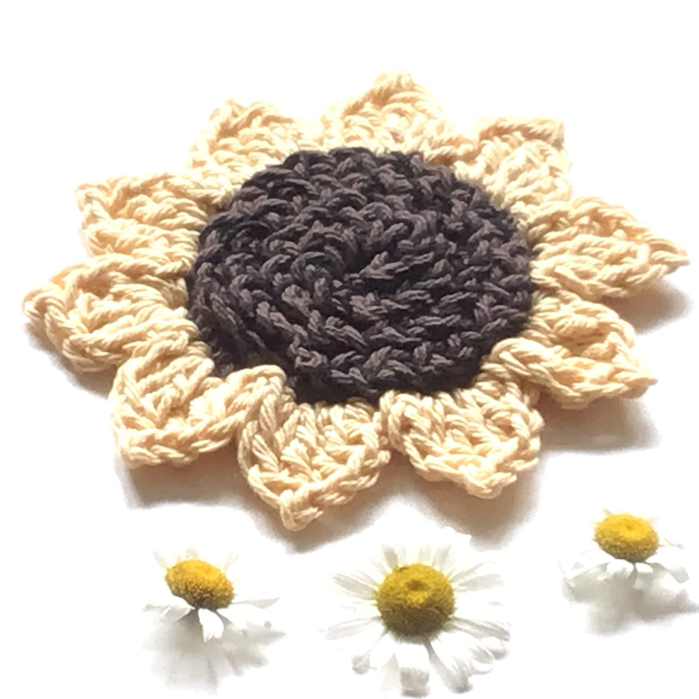 CROCHET PATTERN Sunflower Coaster PDF,coffee coaster,Easy Sunflower Pattern,Sunflower Wreath decoration,Kitchen trivet,kitchen table hot pad