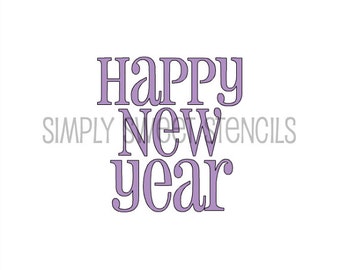 Happy New Year Word Stencil