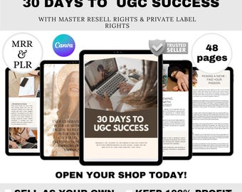 UGC Creator eBook: 30-Day Social Media Guide (Canva Editable, PLR License)